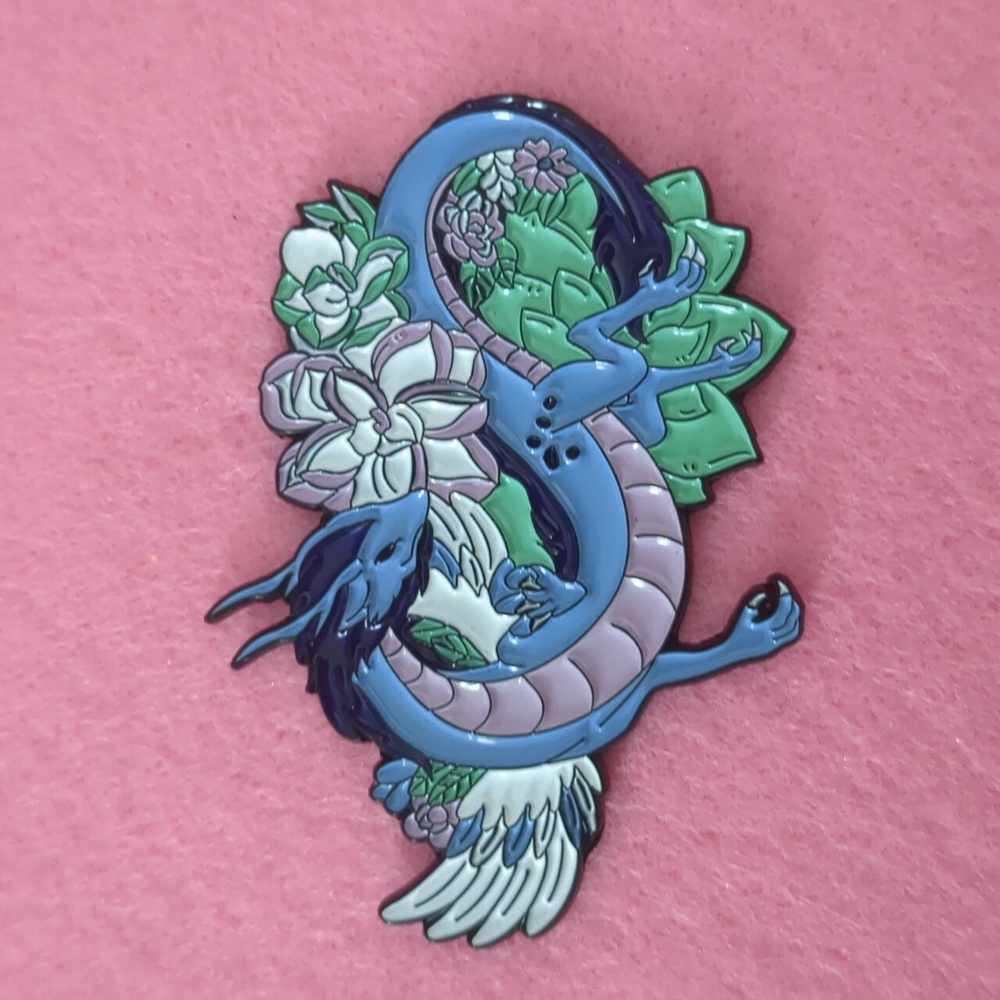 Stunning Flower Dragon Pin 🐉